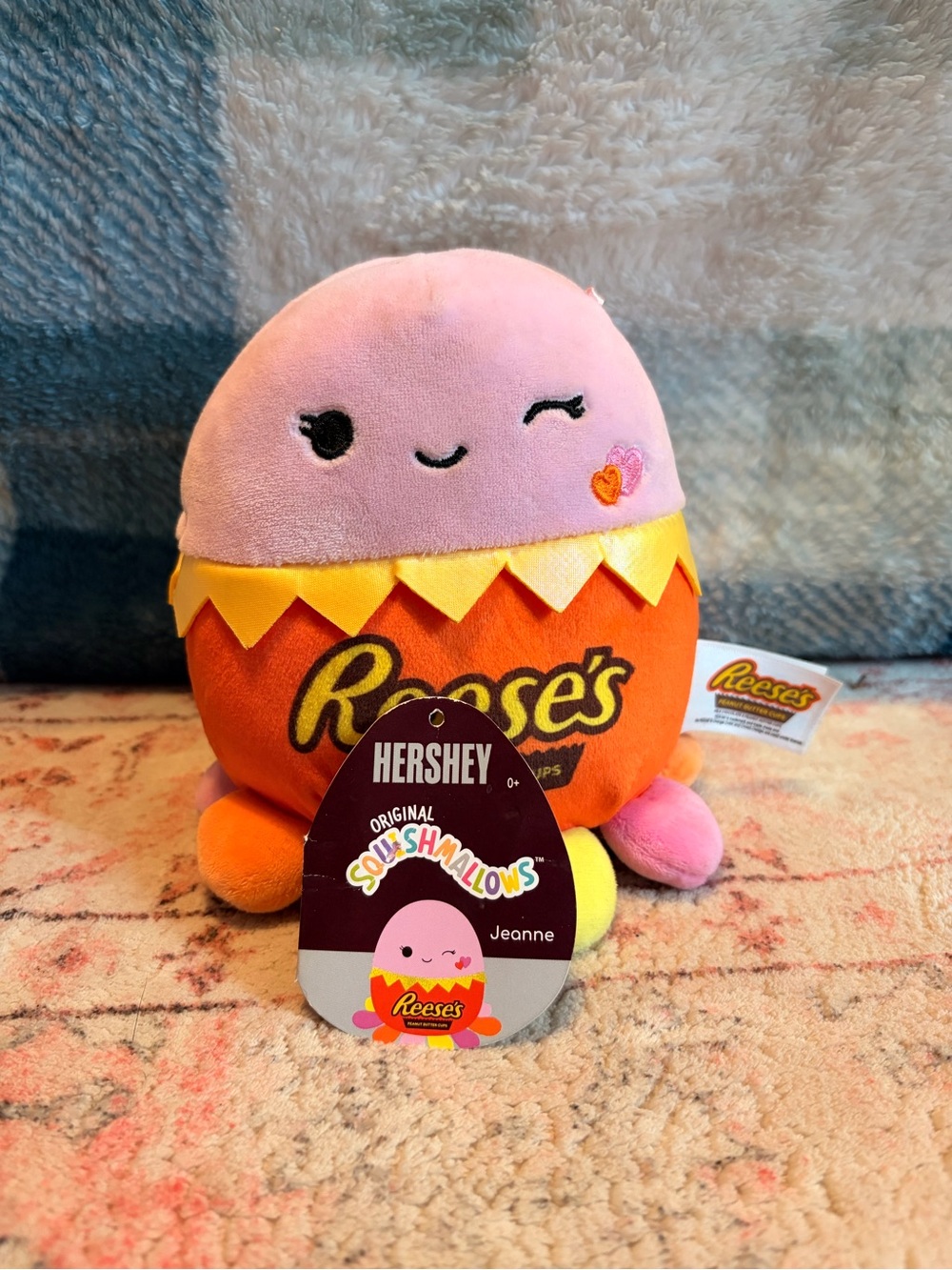 Squishmallows Reese's Pink Orange Yellow Plush